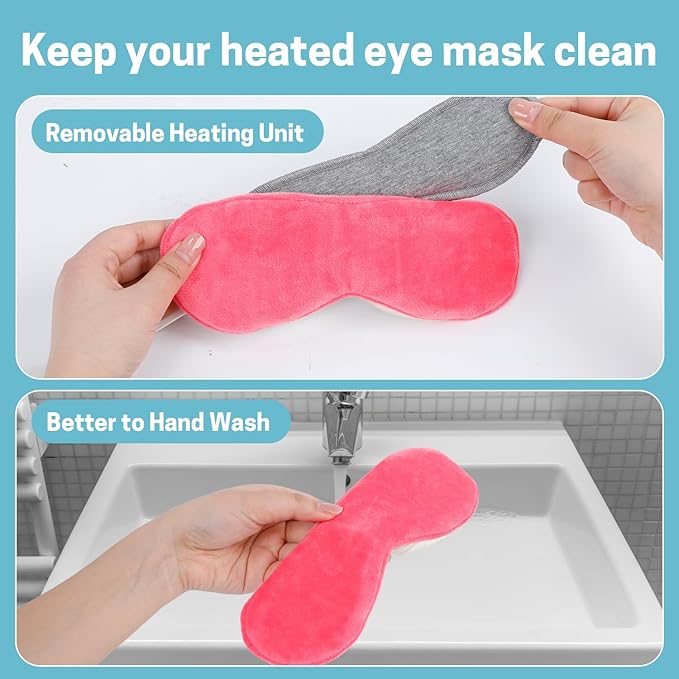 Aurya Heated Eye Mask for Dry Eyes, Warm Eye Compress Mask with Temp & Timer Setting, Eye Heating Pad for Blepharitis, MGD, Migraine, Stye, Chalazion Alleviation, Medium (8.85×3.35 in)