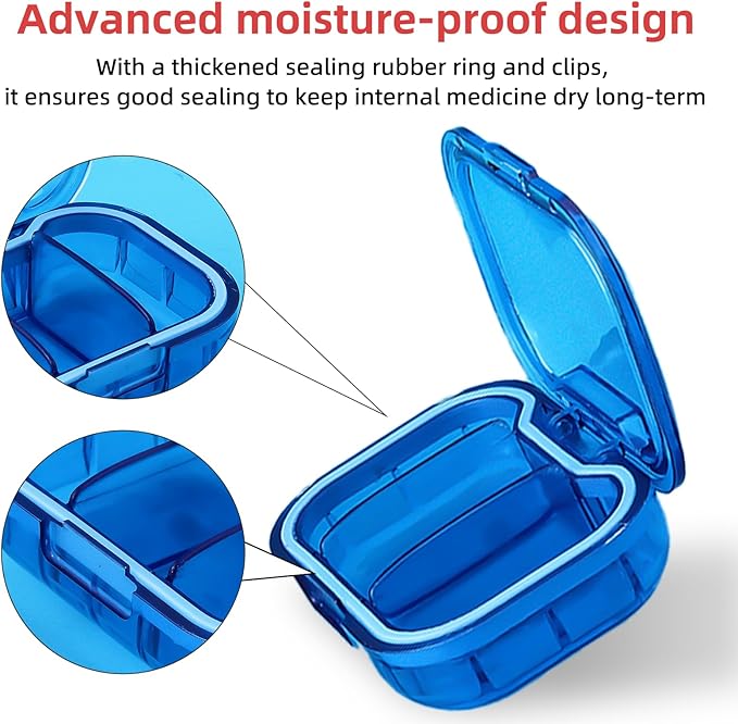 1 Pack Travel Pill Organizer for Purse, 3 Compartment Pill Organizer for Travle, Compact Mini Pill Case for Travle, Small Pill Box for Purse, Pocket Pill Case, Pill Box Compact
