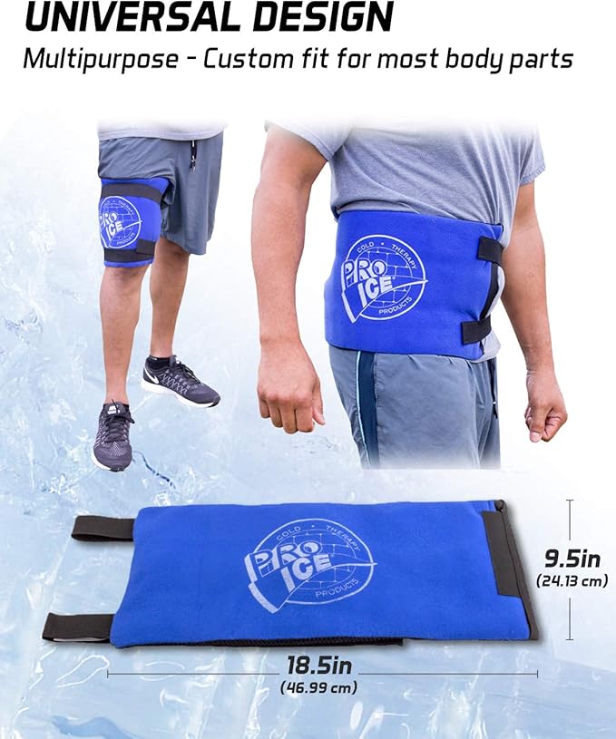 Pro Ice Cold Therapy Ice Pack Body Wrap for Knee, Arms, Hip or Back + Ice Pack Insert for PI 400 & PI-401