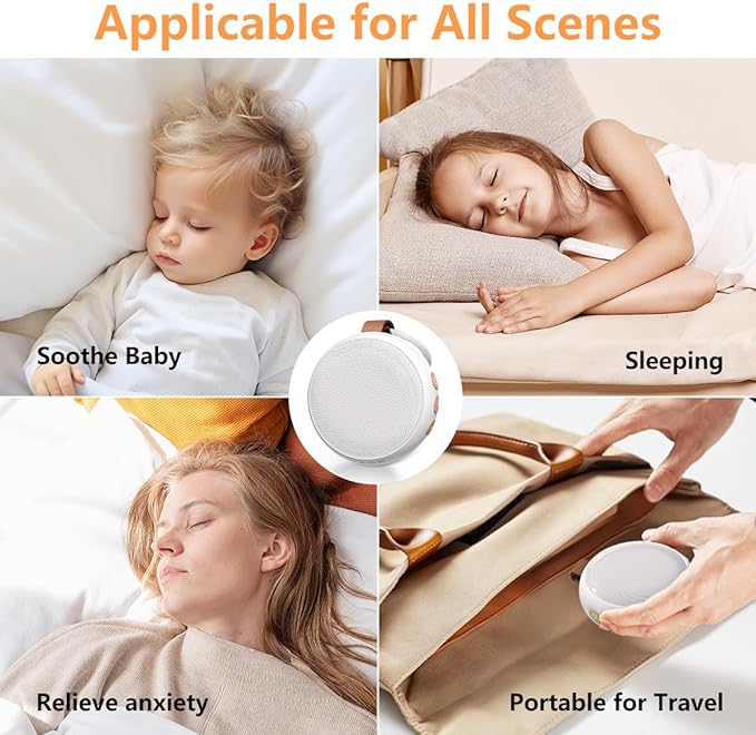 Portable Sound Machine Baby White Noise Machine Travel Noise Machine with 30 Soothing Sounds for Newborn Kids Adults Battery Sleep Brown Noise Masker 4 Timers Memory Function for Travel Home Office