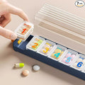 7 Day Pill Organizer, Large Capacity Weekly Pill Organizer, Pill Box Organizer with Separate compartments for Daily Medication Storage and Travel use (Blue)