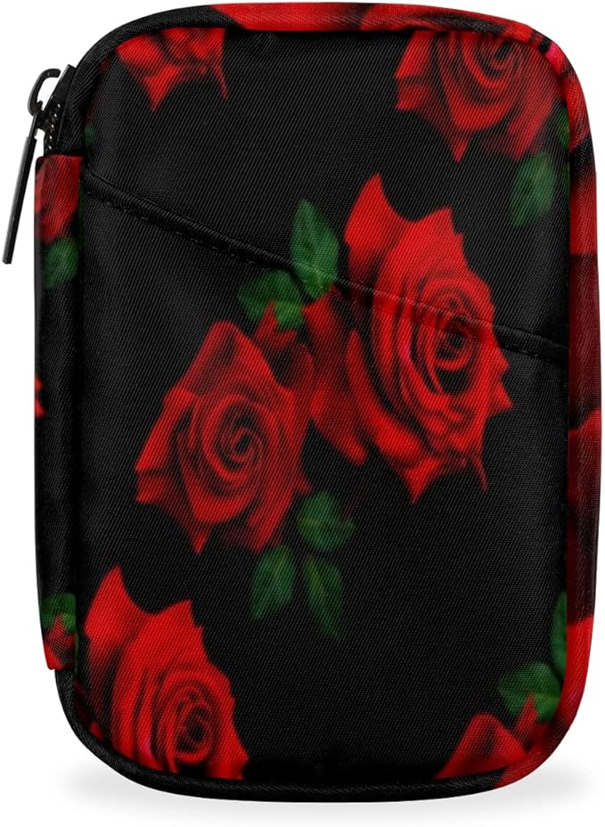 Pill Case Pill Travel Organizer Fresh Rose Flower 7 Day Weekly Medicine Pill Box Small Cute Compact Size Vitamin Container Pill Bottle Portable Birth Control Pill Holder Bag