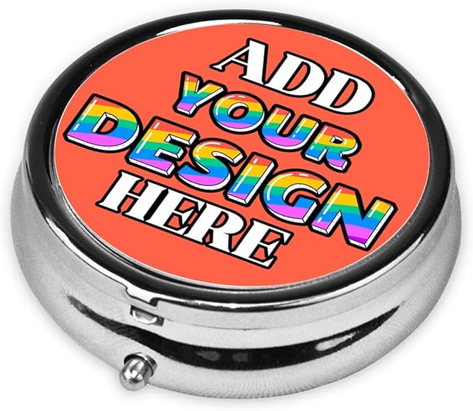 Custom Pill Holder, Medicine Pill Box Case Container Travel Pill Organizer Vitamin for Purse Med Wallet Portable Mini Pastillero Round, Tomato, Personalized Gifts with Photo