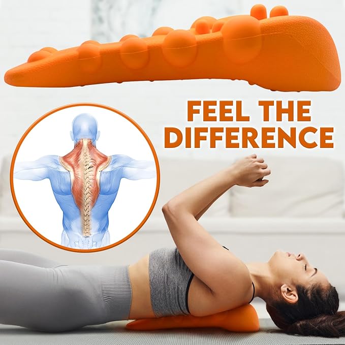 COZLOW Trapezius Trigger Point Massager, Occipital Release Tool w/ 14 Massage Nubs, Muscle Knot Remover for Neck & Upper Back Pain Relief, Myofascial Release for Tension & Tight Knots in Spine