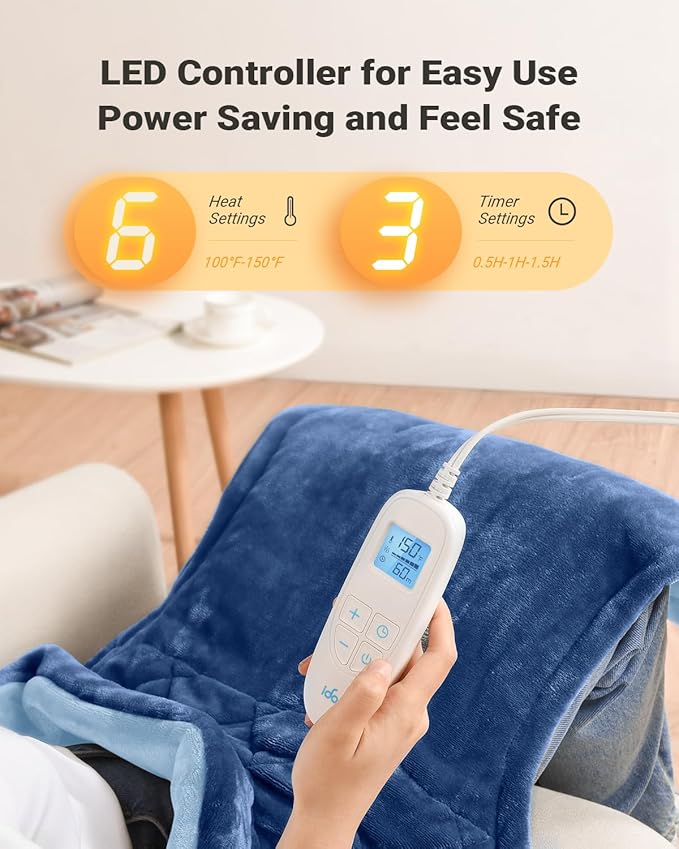 iDOO Heating Pad for Back Pain Relief, Mothers Day Gifts for Mom Women Mom Elderly, FSA Eligible Items Only List, Weighted Heating Pad for Neck & Shoulders, ETL Electric Heat Pad, 24"x33"