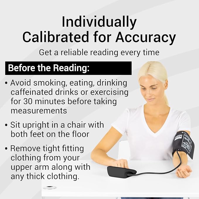 Vive Precision Blood Pressure Monitor, Cuff, & Case - Smartphone Accurate Electronic Health Monitoring System - Wireless Automatic Digital Machine for Women, Men, Adults
