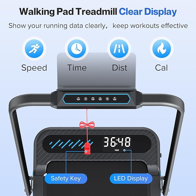Foldable Treadmill with 10% Incline, 4 in 1 Compact Walking Pad Treadmill with Handle Bar for Home Small Spaces, 3.0HP Portable Quiet Under Desk Treadmills, 350 LBS Capacity, Smart APP, LED Display