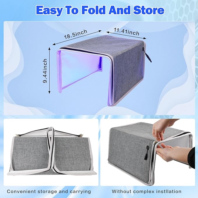 Portable LED Blue Light Box, Safe and Effective Blue Ray Light 144LED Three-Sided Lighting Home Use