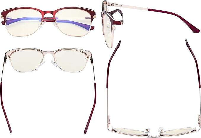 Eyekepper Blue Light Glasses - Square Digital Eyeglasses for Women Blocking Computer Screen UV Rays