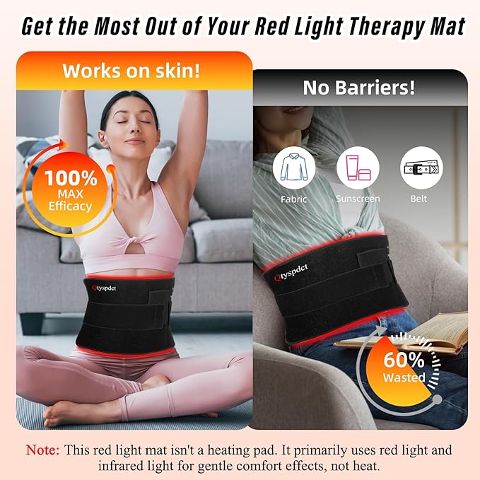 Red Light Therapy for Body, 660nm 850nm 20" LED Large Infrared Redlight Therapy Pad Belt Wrap for Neck Shoulder Back Knee Muscle