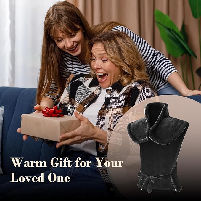 COMFIER Large Heating Pad for Back, Gifts for Mom Dad Her Him, Heating Pad for Neck and Shoulder, Heat Pads, Neck Heated Wrap, Auto Shut Off, 3 Temperature Levels, Black
