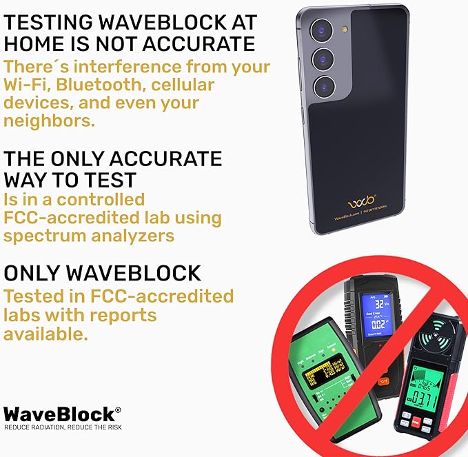 WaveBlock Protection Sticker for Samsung Galaxy S25 FE, Harm Blocker for Smartphone, 5G Shield Reduction, Fits Beneath Case, Tested in FCC Certified Lab