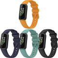 (4 Pack) Bands Straps Intended for Fitbit Inspire 3 Health & Fitness Tracker, Colorful Comfortable Flexible Silicone Band Rubber Strap Wristbands Sports Accessories for Inspire 3
