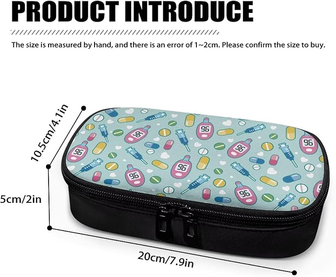 Rnyleeg Cryan Diabetic Bags for Women Men Small Size Insulin Bag for Diabetes Portable Medicine Travel Case for Insulin Pen Glucose Meter Cases for Car Home Office