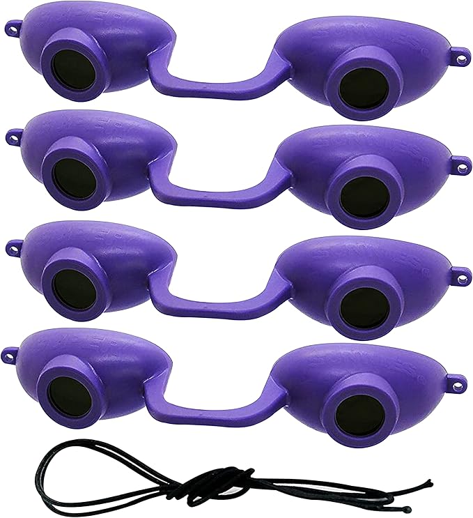 Super Sunnies EVO FLEX Flexible Tanning Bed Goggles Red Light Therapy Eye Protection UV Glasses, FDA Compliant - 4 Pack