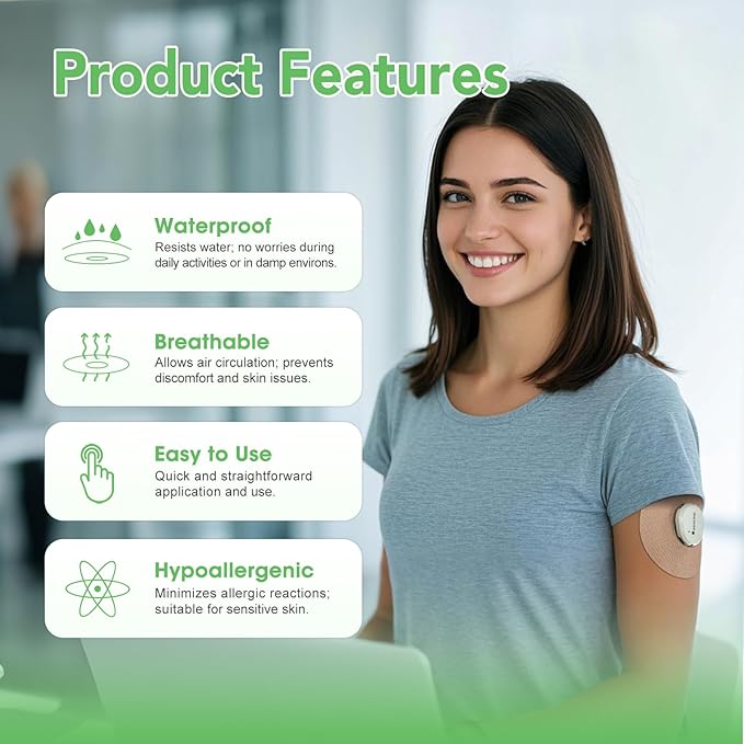 Onida Dexcom G7 Adhesive Patches 20PCS Over Patches for Dexcom G7 & Stelo CGM,Pre-Cut Adhesive Overpatches Waterproof, Continuous Glucose Monitor Sensor Cover
