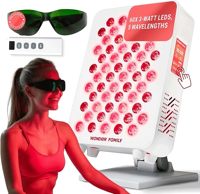 Portable Red Light Therapy Panel – Led Near Infrared & Red Light Therapy for Body, Face, Neck, Back, Knee, Shoulders, Muscles – Spa, Sauna, & Sleep Support Tool – 630 nm, 660 nm, 850 nm Wavelengths