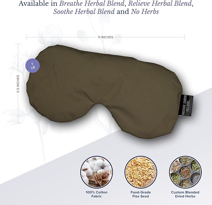 Mother Earth Pillows Sinus Flax Pillow for Natural Relief (Sage - Relieve Herbal Blend)