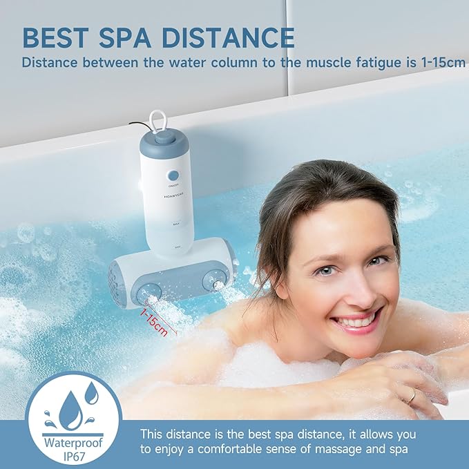 Bath Jets for Tub, Two Modes - Bathtub Jet or Bubble Maker, Portable Bath Spa with Dual Jets, Bath Spa Jets Creates Soothing Bubbles and Massage, Bathtub Accessories for Relaxing Daily Use