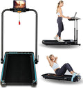 Ksports Walking Pad & Folding Treadmill – 2.5HP, Sit-Ups Mat, Bluetooth App, Portable Wheels | Incline, Desk, Dual Displays, 308 lbs & 265lbs Capacity