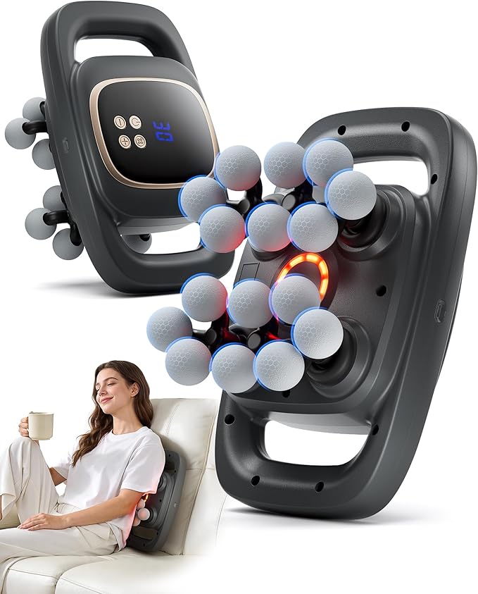 16 Head Massage Gun Deep Tissue, Back Massager with 3 Modes & 30 ntensity Levels, Professional Percussion Muscle Gun for Legs, Back Ideal for Home, Gym and Office Use, Grey