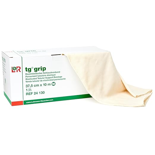 Lohmann&Rauscher 66922 Tg Grip Elasticated Tubular Compression Bandage for Light & Comfortable Support, Size M, 37.5cm x 10m