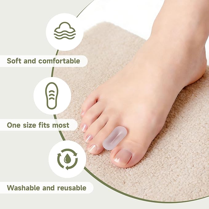 16-Pack Toe Spacers, Gel Toe separators for Women and Men, Bunion Corrector, for Straightening Overlapping Toes, Bunion (Transparent)