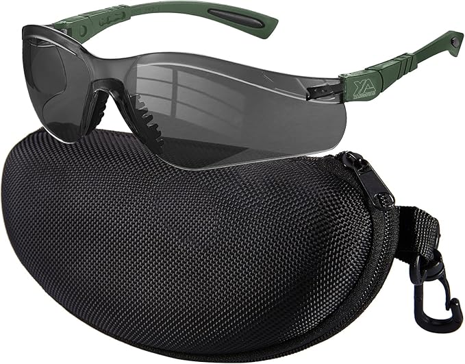 xaegistac Shooting Glasses Anti-fog Shooting Range Eye Protection, Adjustable Safety Glasses with Zipper Hard Case