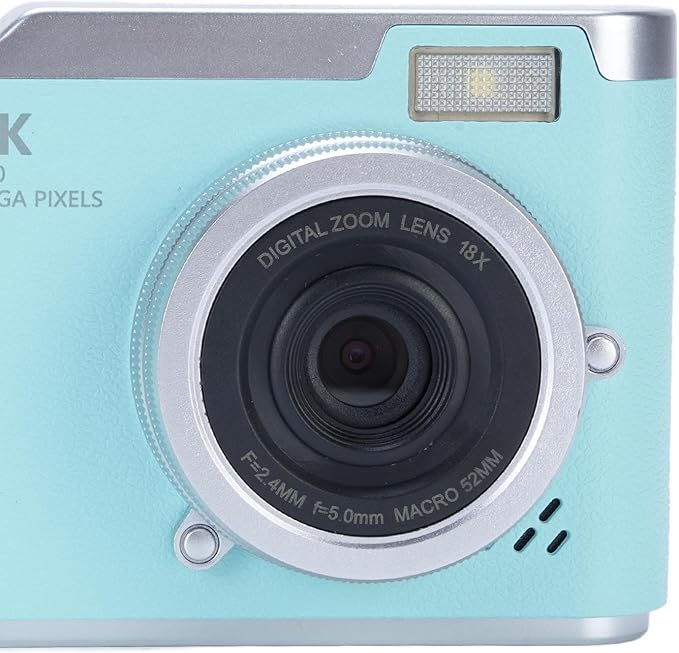 48MP Digital Camera, 1080P Video Camera, 8X Zoom, 2.4 Inch HD Flip Screen, LED Fill Light, Long Battery Life, with Multiple Functions for Entertaining Photography (Green)
