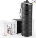 Weekly Metal Pill Organizer for Outdoor Travel, Aluminum, Waterproof, That is Shockproof and Has Large Compartments for Storing Vitamins, Fish Oil, Emergency Pills (Black)