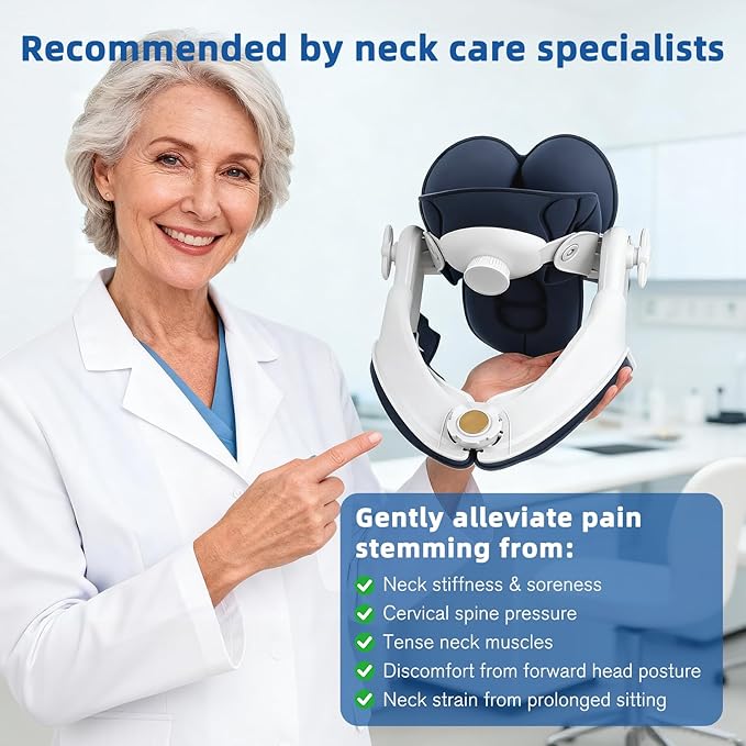 Cervical Neck Traction Device -FSA Eligible HSA Eligible,Adjustable Neck Stretcher,Lightweight Neck Support Brace For Cervical Spine Decompression,Pain Relief Neck Decompression Tension Relief