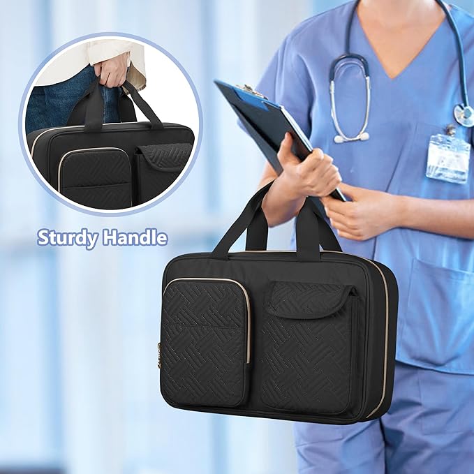 Damero Medicine Organizer, Pill Bottles Storage Travel Bag for Prescription Medication, Medical Supplies, Black