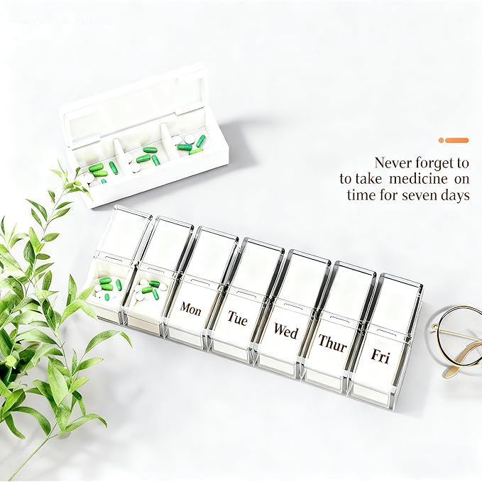 2026 New Model Release 3-Tier Portable Medicine Box Organizer Storage (Extra Large) 15.75x9.06x13.39 Inch，Buy 1 Large, Get 7 Small Free (Comes with 7 Daily Pill Cases)