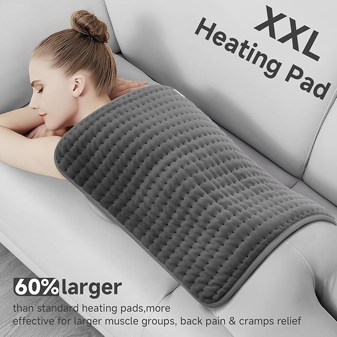 XXL Heating Pad for Back Pain Relief, Large Heating Pads Mothers Day Gifts for Mom Wife Grandma Dad Husband Birthday Christmas, Heat Pad for Women/Period Cramps/Legs/Shoulder/Feet w/Auto Shut Off