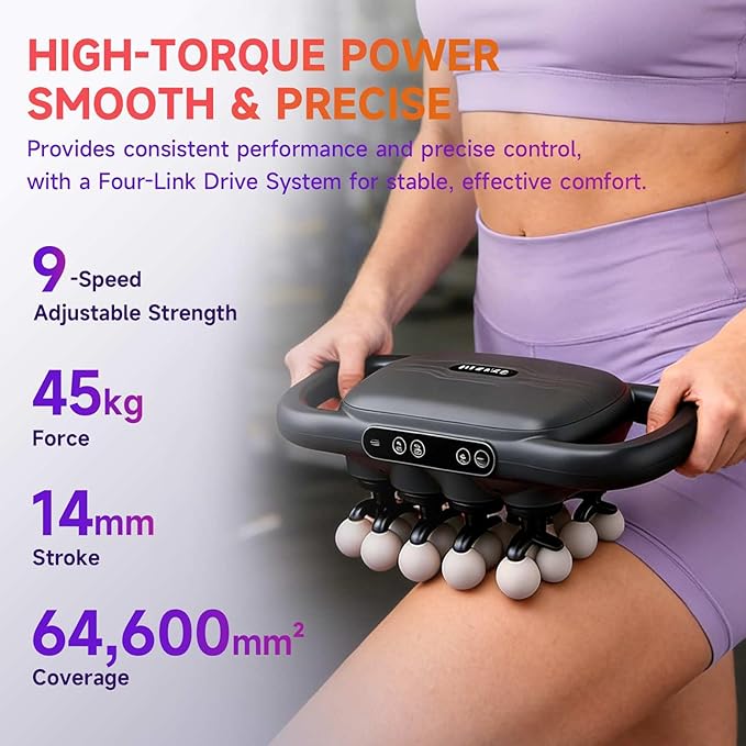28-Heads Massage Gun Set for Total Body Muscle Recovery, Deep Tissue Percussion Massager with 9 Adjustable Modes, Quiet High-Power Back & Full-Body Massager for Home, Gym & Office,