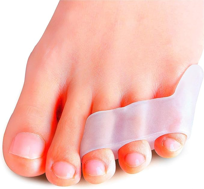 Povihome 10 Pack Pinky Toe Separator and Protectors, Triple Gel Toe Separators for Overlapping Toe, Curled Pinky Toes Separate and Protect