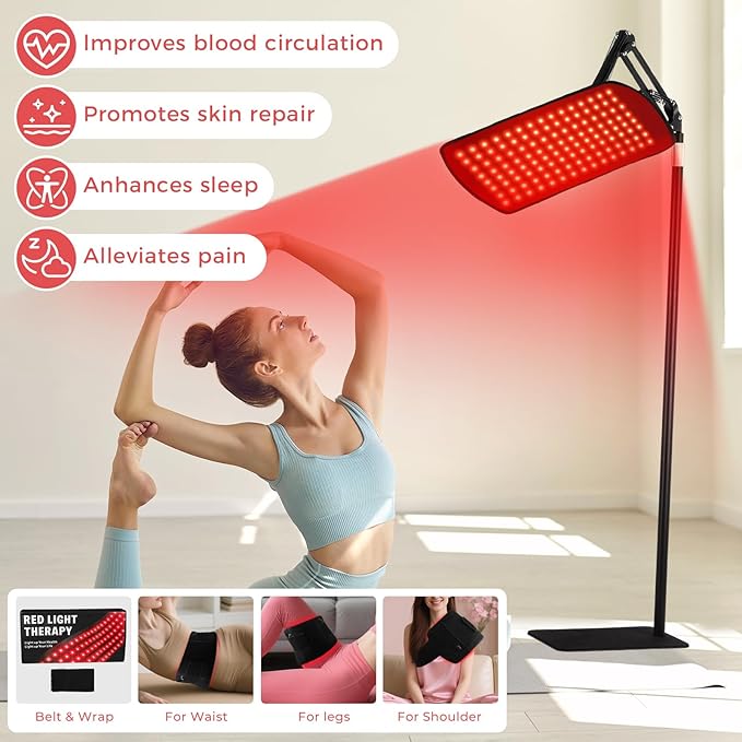 135 Red Light Therapy for Face and Body, Multifunction Red Light Therapy with Stand, Dual Different LEDs(660nm& 850nm) Light with Belt and Stand