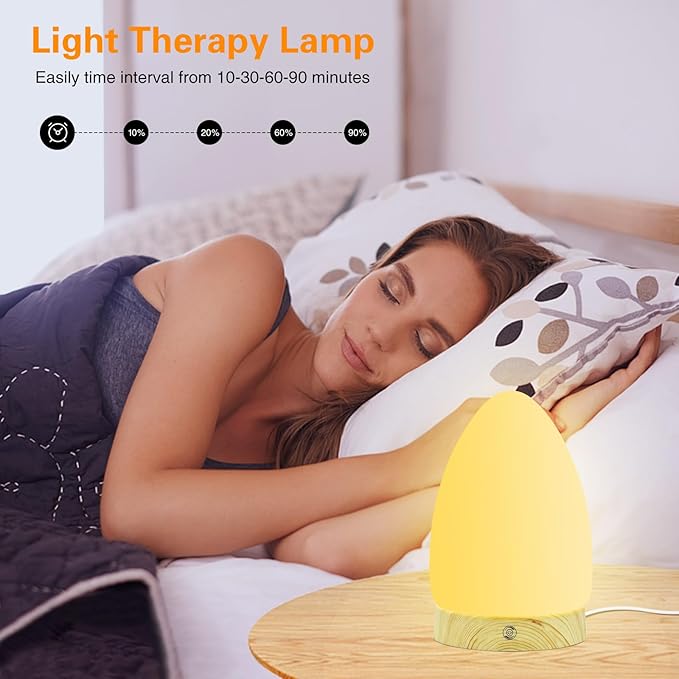 Hopihe Light Therapy Lamp, UV-Free 10000Lux Sunlight Lamp with Touch & Remote Control, Memory Function Happy Sun Lamp 4 Adjustable Brightness Level Timer and 3 Color Temperature for Home, Office