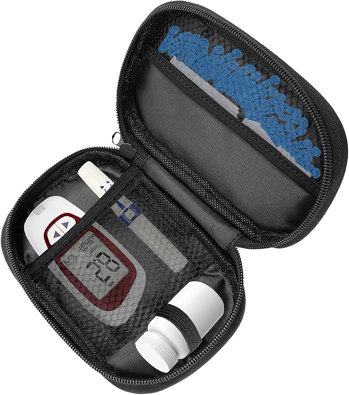 Diabetes Supply Organizer - Portable Blood Glucose Meter Storage Bag, Travel Case for Glucometer Kit