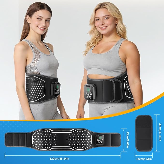 YUANBO Back Massager with Heat – Heated Massage Belt with Air Pressure Pads, Heating Pad for Back Pain Relief with 4000mAh Battery – Gifts for Women, Men, and Family