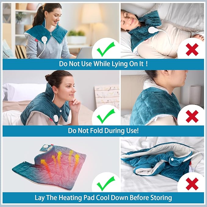 Comfytemp Heating Pad for Neck and Shoulders and Back, FSA Eligible Items Only List, HSA Approve 2.6lb Weighted Electric Neck Heat Pad, Large Heated Wrap with 9 Heat Settings & 11 Timer for Women Mom