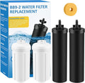 Water Filter Replacement Compatible with Berkey, BB9-2 Filters & PF-2 Fluoride Filters Compatible with Berkey Big, Light, Imperial, Travel, Crown, Royal Series (4 PACK)
