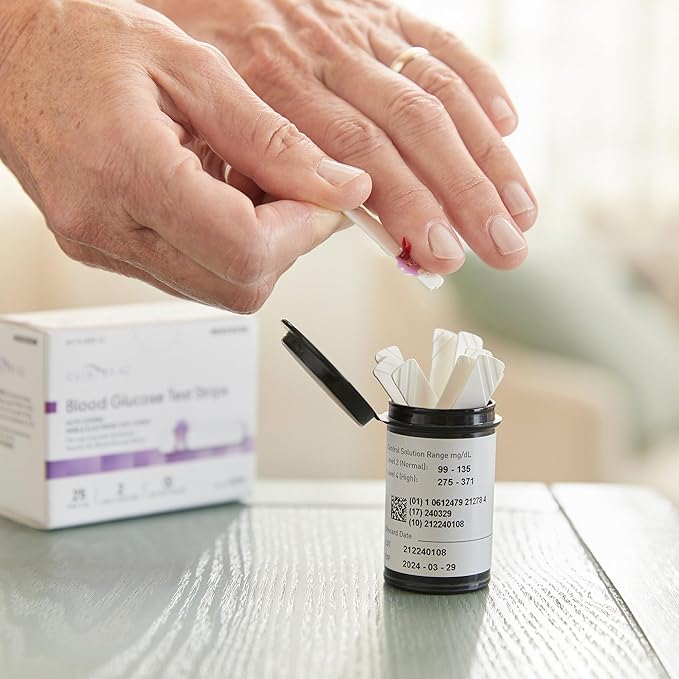 McKesson Quintet AC Blood Glucose Test Strips - Auto Coding, Noble Electrode Strips, for Self-Testing and Point-of-Care Testing of Whole Blood Glucose, 50 Strips, 1 Pack