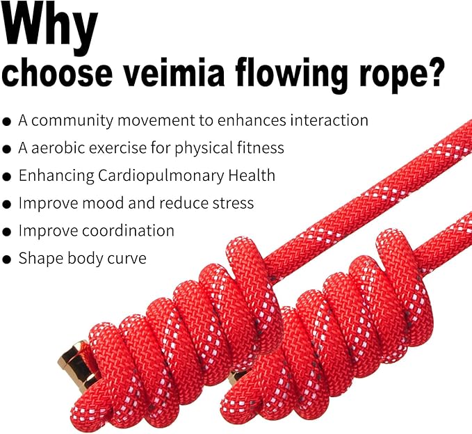 Flow Rope for Fitness High Performance Double Woven Workout Rope Adjustable Flow Jump Rope for Men Women Training Indoor Outdoor Cardio Exercise Ropes for beginner