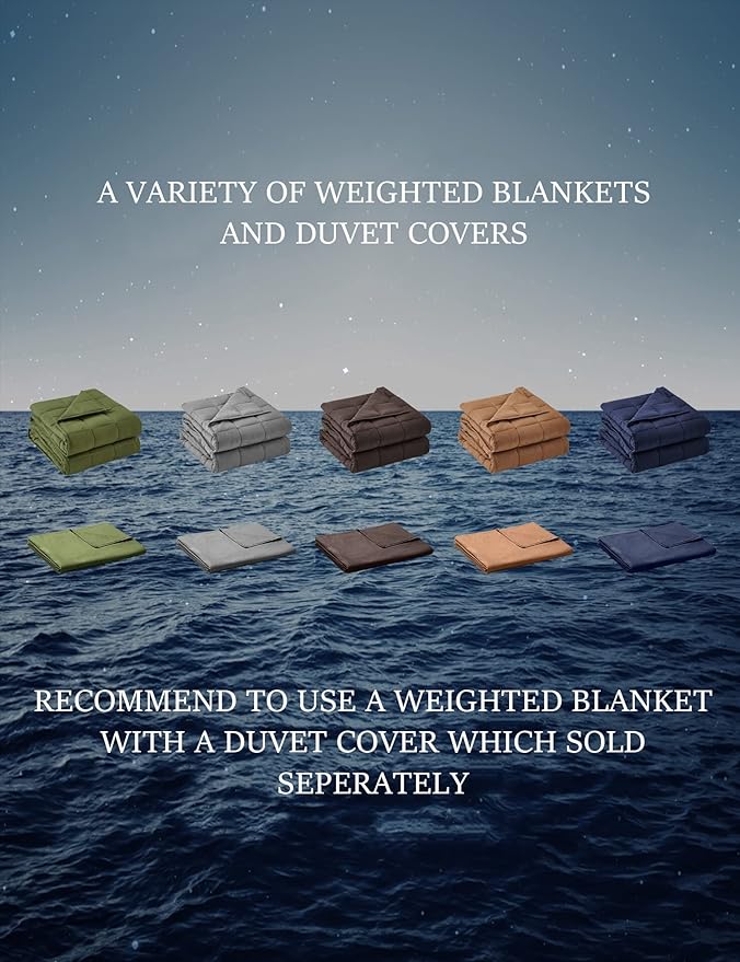 BB BLINBLIN Weighted Blanket Heavy Blanket for Cool & Restful Sleep, Premium Soft Material and Glass Beads (Navy Blue, 60''x80'' 17lbs), Suit for Adult (~160lb) Use on Queen/King Bed