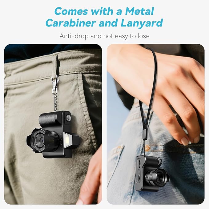 Mini Keychain Camera -Maxmango 1080P HD Video Tiny Retro Digital Camera with 64GB SD Card, 1.3’’ HD Screen Portable Small Camera for Travel Study Recording