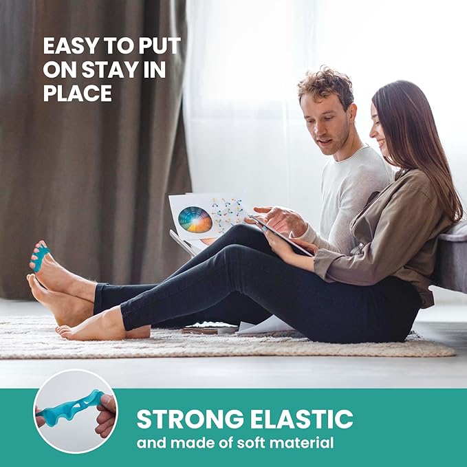Welnove Silicone Toe Separators for Correct Bunion - 8 Pack Toe Spacers for Feet Men - Hammertoe Straighteners for Women, Yoga Practice, Foot Alignment FSA or HSA Eligible