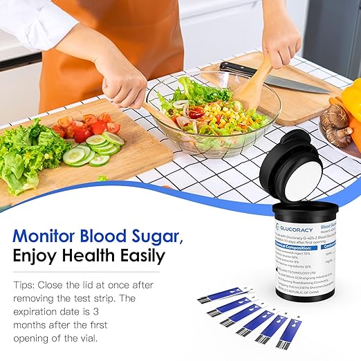 Glucoracy G-425-2 Blood Glucose Test Strips, 100 Counts Test Strips for Diabetes, Only for Glucoracy G-425-2 Meter Kit