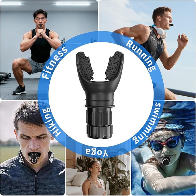 Lung Trainer, Breathing Trainer Exercise Device for Lungs - Portable Running High Altitude Breath Respiratory Trainer Lung Exerciser Device for Athletes, Lung Expander Strengthening Device for Sports