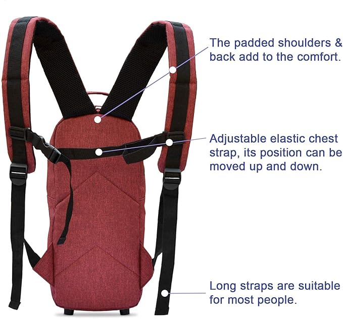 Oxygen Tank Backpack O2 Cylinder Carrying Holder Bag Fit Size M4/A, M6/B, M9/C, M2, ML6 -Red (not for the D Oxygen Tank)